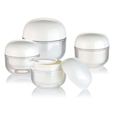 প্রসাধনীর জন্য ক্যাপ সহ OEM হোয়াইট পিপি 30g ক্রিম কসমেটিক রাউন্ড জার