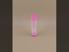 ছোট মসৃণ স্বচ্ছ লিপ বাম প্যাকেজিং, গোলাপী ঢাকনা সহ, লিপস্টিকের জন্য