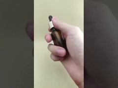 ত্বকের যত্নের জন্য সূক্ষ্ম নকশার ছোট স্বচ্ছ বাদামী মসৃণ গোলাকার ড্রপার বোতল