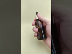 ত্বকের যত্নের জন্য সূক্ষ্ম নকশার মাঝারি স্বচ্ছ বাদামী মসৃণ গোলাকার ড্রপার বোতল