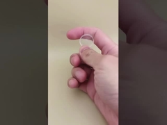 ছোট পরিষ্কার গোলাকার খাঁজকাটা প্লাস্টিকের ক্যাপ, প্রসাধনী বোতলগুলির জন্য