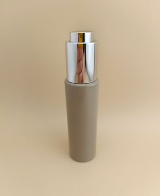 সূক্ষ্ম নকশা বাদামী মসৃণ গোলাকার লম্বা ড্রপার বোতল কে-জিবিএল30 এসেন্সের জন্য