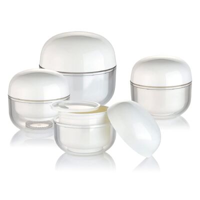প্রসাধনীর জন্য ক্যাপ সহ OEM হোয়াইট পিপি 30g ক্রিম কসমেটিক রাউন্ড জার