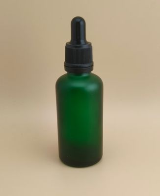 সূক্ষ্ম নকশা পরিষ্কার গাঢ় সবুজ ড্রপার বোতল এসেন্সের জন্য