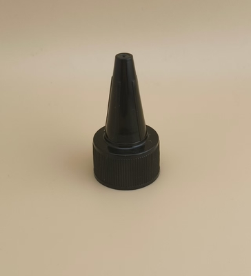 পেইন্ট বোতল জন্য কালো প্লাস্টিকের Ribbed Jelly Cap